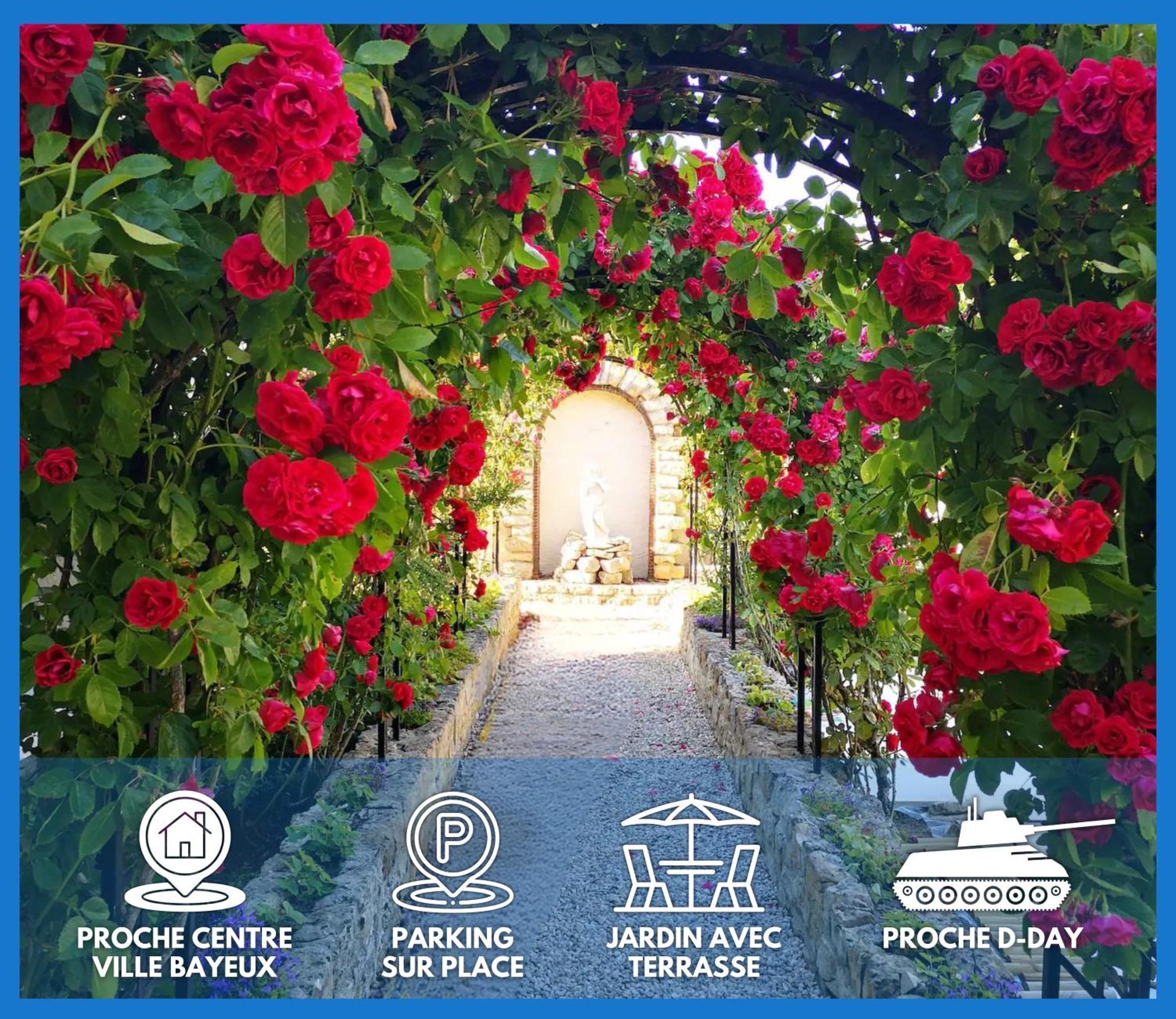 La Roseliere Maison Plain Pied Confortable Belle Decoration Jardin Magnifique 10 Mn A Pied Centre Ville Bayeux Proche Plages Du Debarquement Exteriér fotografie